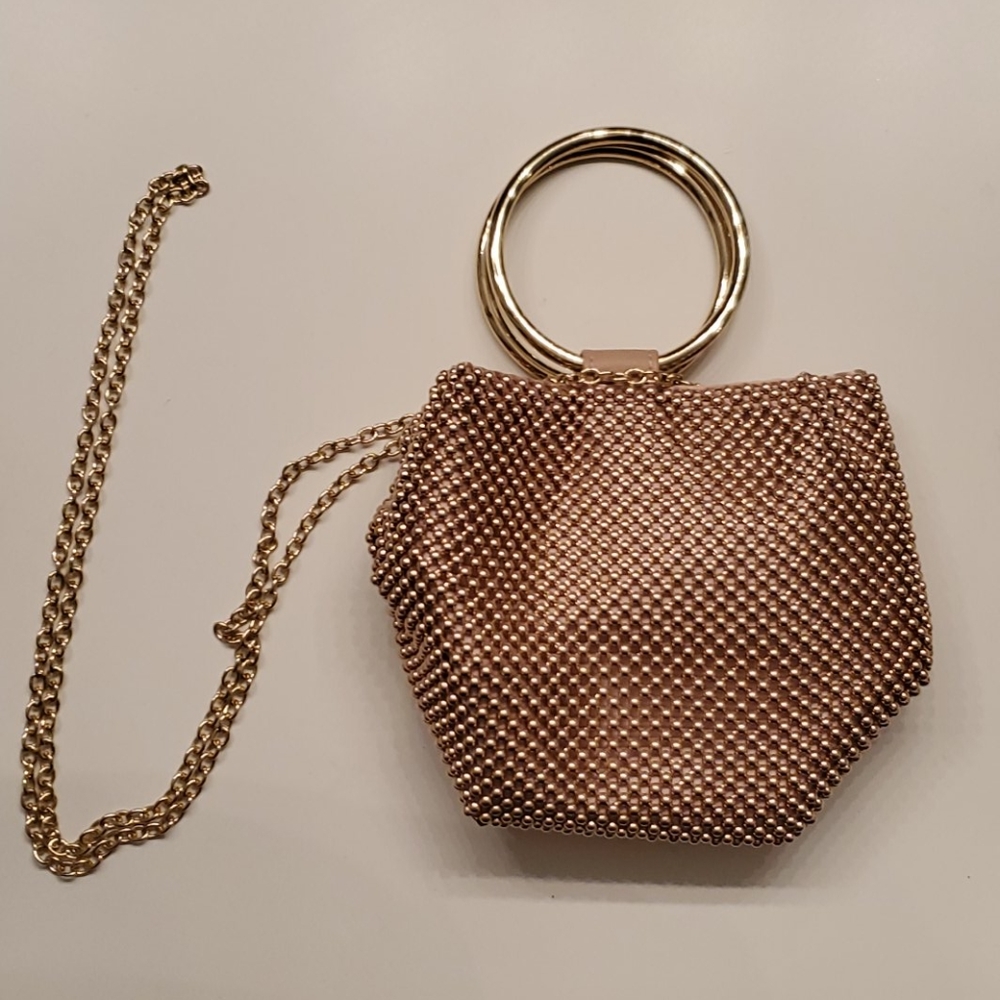 Rosegold Beaded Clutch